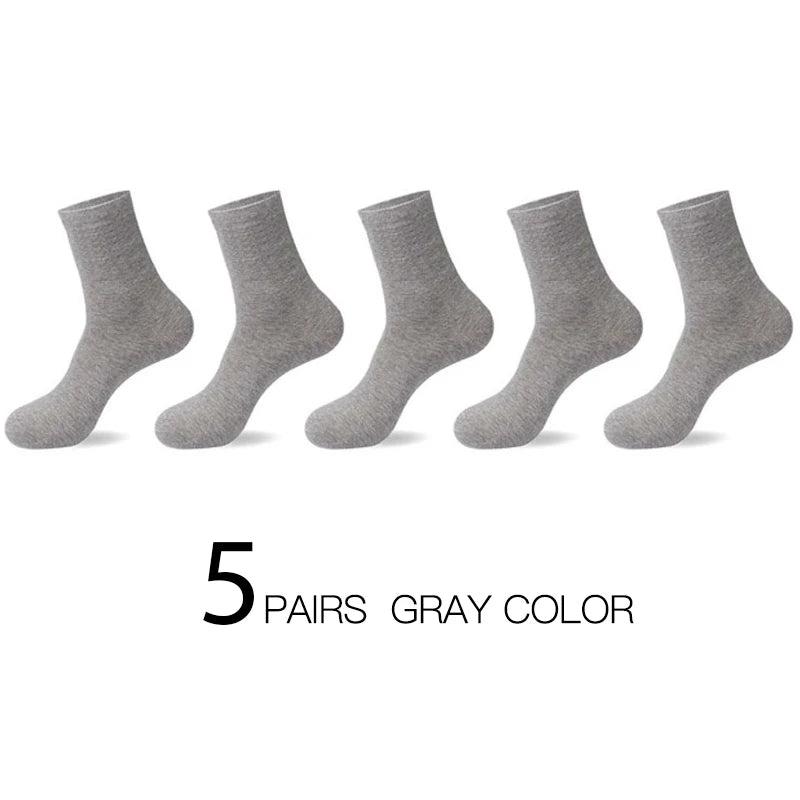 HSS 2024 High Quality Casual Men's Business Socks Summer Winter Cotton Socks Quick Drying Black White Long Sock Plus Size US7-14