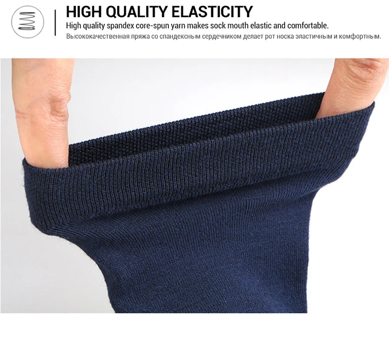 HSS 2024 High Quality Casual Men's Business Socks Summer Winter Cotton Socks Quick Drying Black White Long Sock Plus Size US7-14