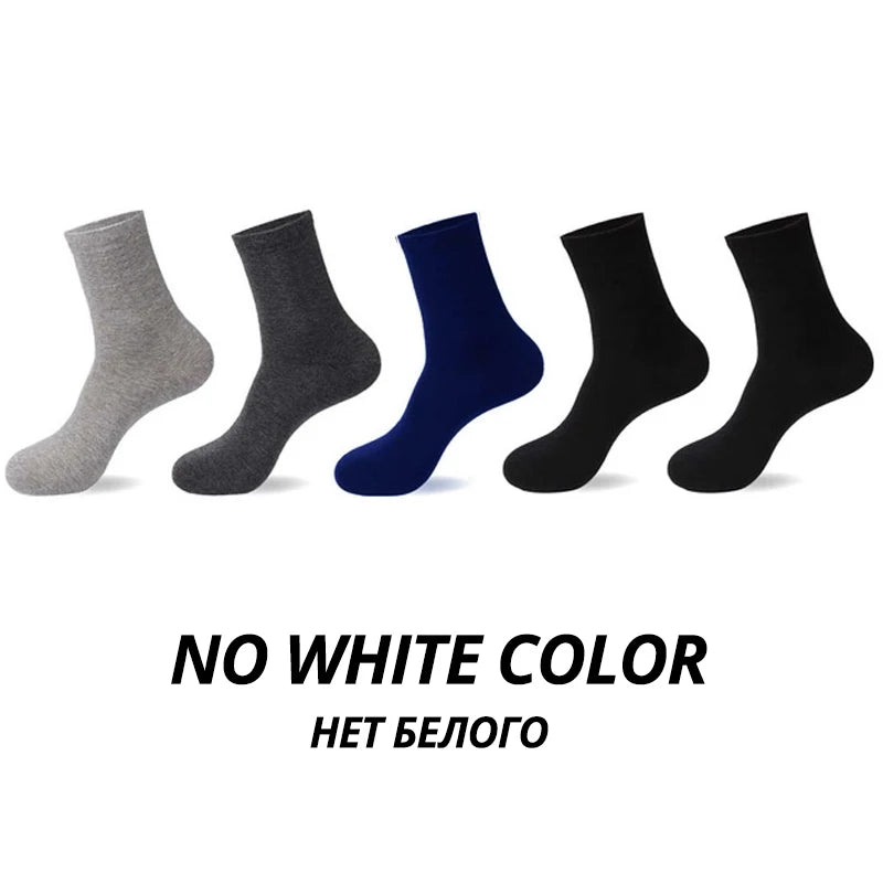 HSS 2024 High Quality Casual Men's Business Socks Summer Winter Cotton Socks Quick Drying Black White Long Sock Plus Size US7-14