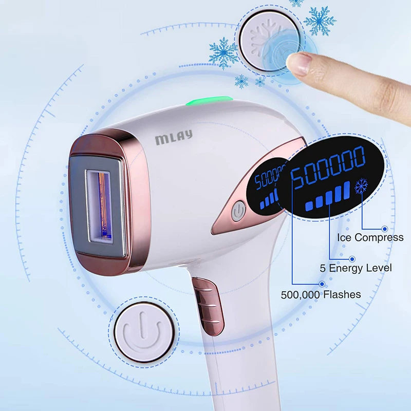 Mlay Laser T4 Laser Hair Removal Device Laser Hair Removal ICE Cold IPL Epilation Flashes 500000 mlay IPL Hair Removal Painless