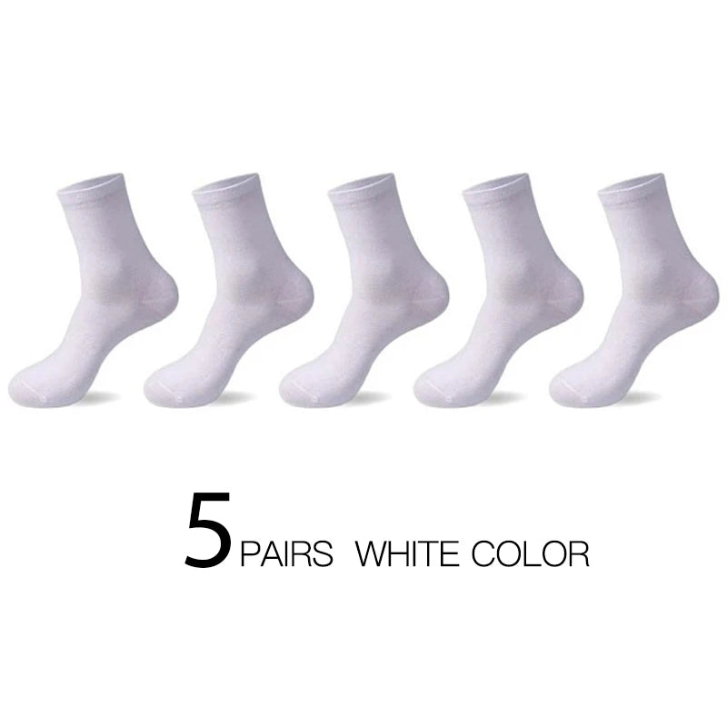 HSS 2024 High Quality Casual Men's Business Socks Summer Winter Cotton Socks Quick Drying Black White Long Sock Plus Size US7-14