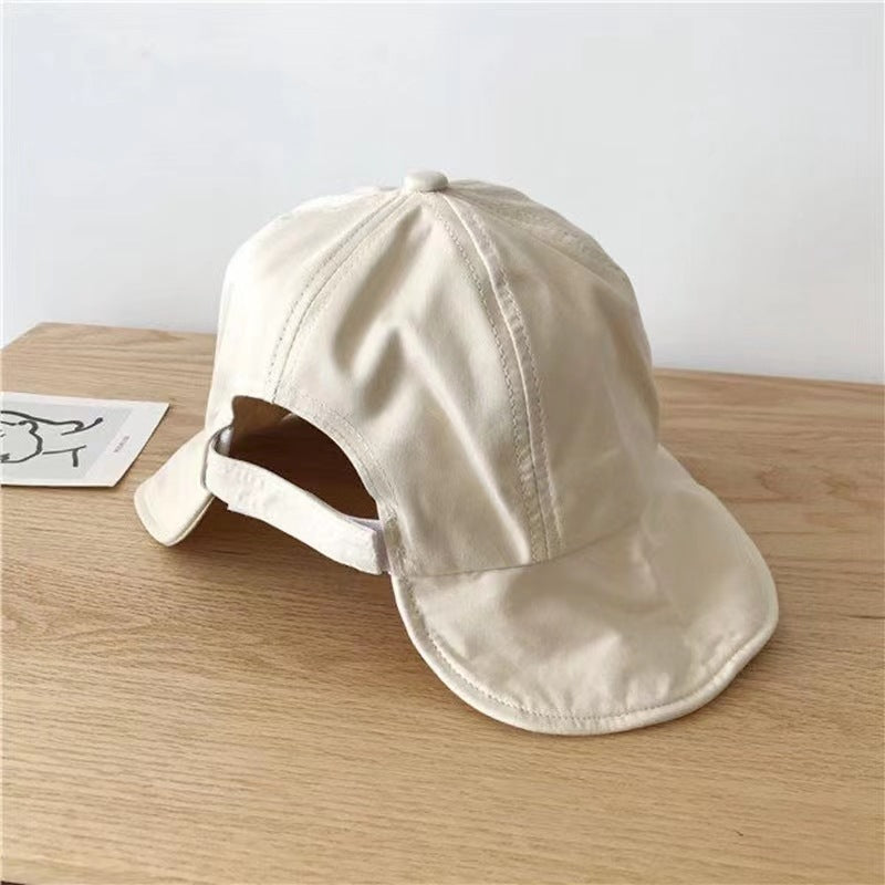 Women Summer Sunhat Cotton Ponytail Bucket Hat Outdoor Beach Adjustable Sun Visor Hats Solid Color Foldable Fisherman Cap