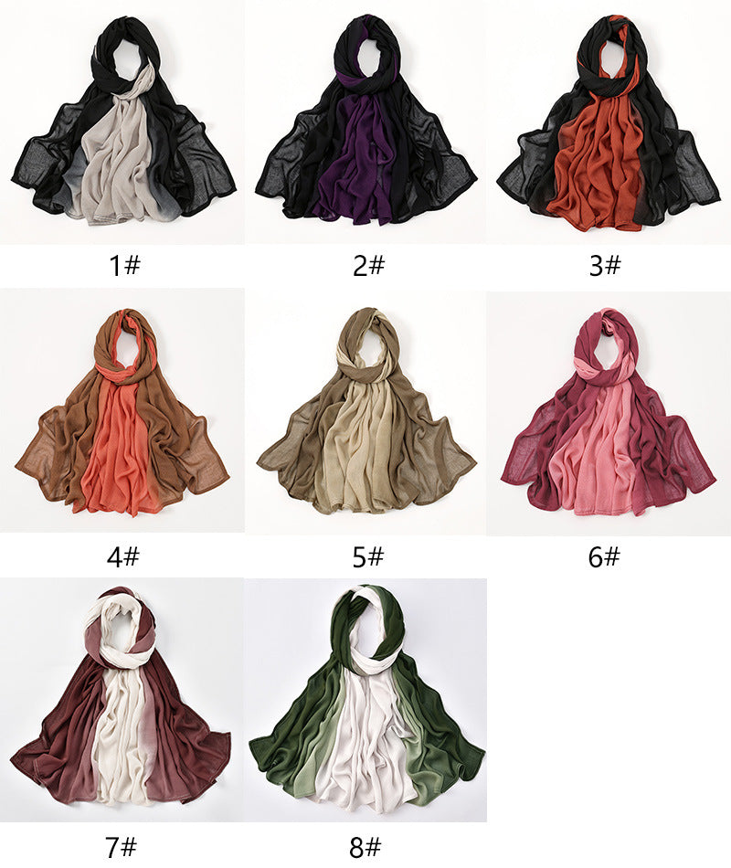 2024 Premium Gradient Rayon Modal Hijabs Cotton Hijab Scarf for Women Big Size Wraps and Shawls Musulman Headband Islamic Turban