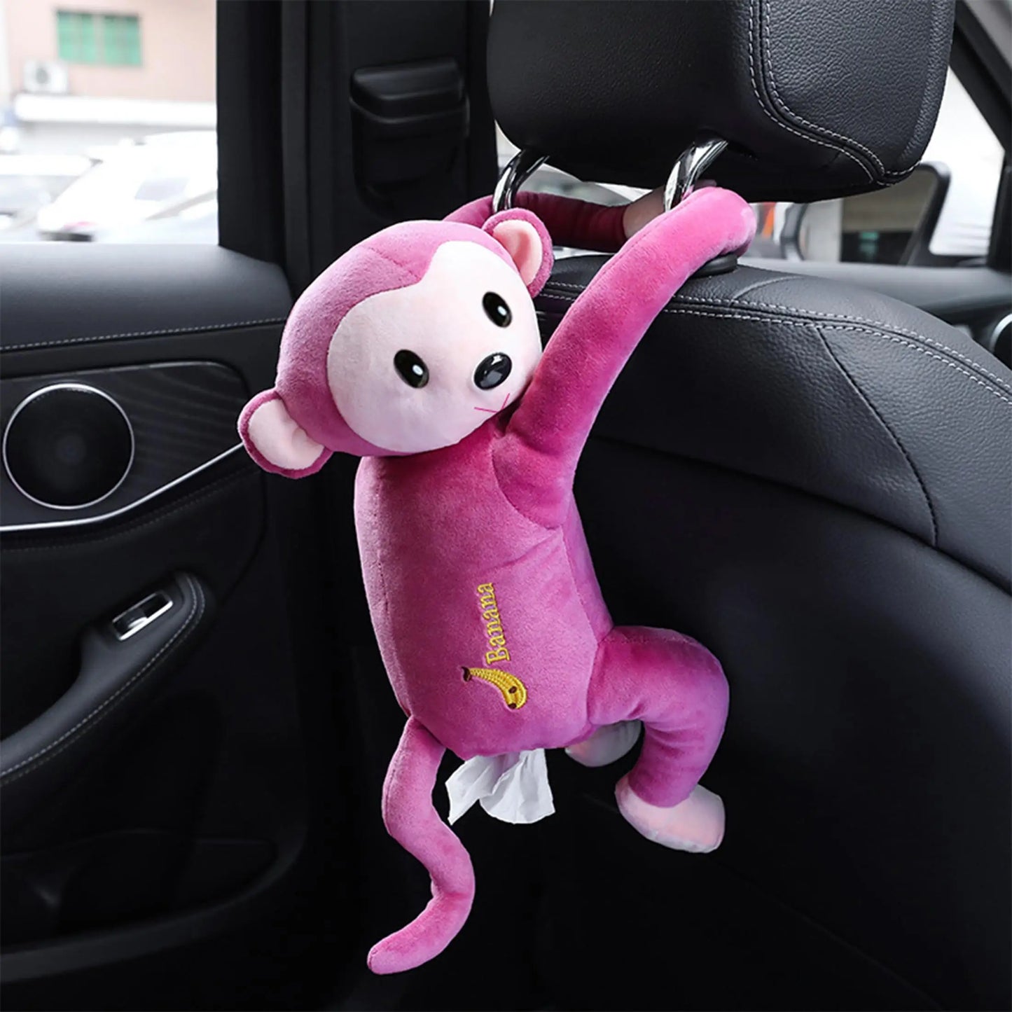 1PC Car Cute Monkey Hanging Tissue Box Car Paper Drawer Car Paper Drawer Car Paper Drawer