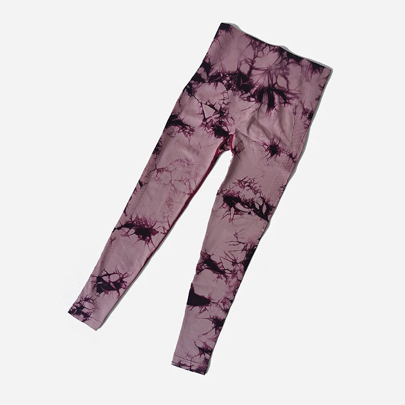 WAREBALL New Tie Dye Yoga Pants Gym Leggings Women Seamless High Waist Push Up Sport Tights Fitness Workout Leggins