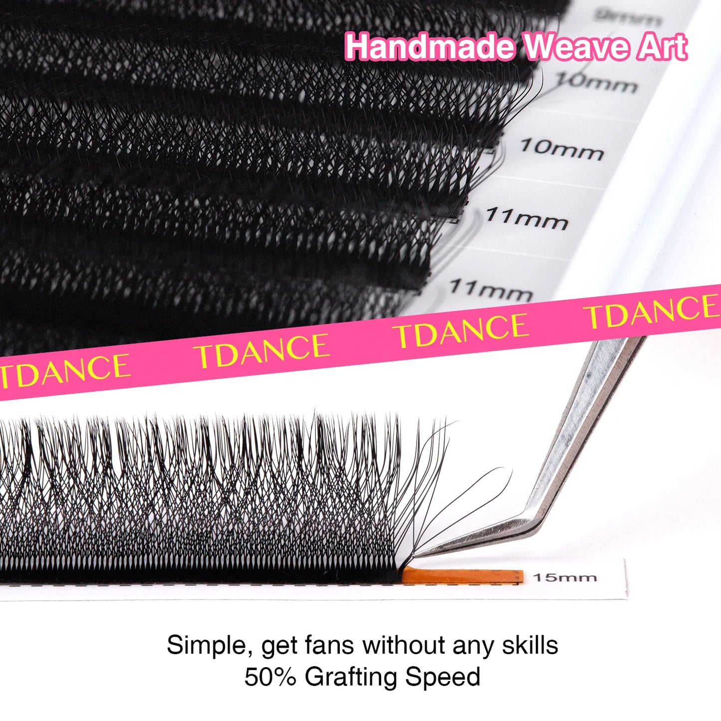 TDANCE 3D 4D 5D 6D Premade Fans Eyelash Extension W Style Faux Mink Natural Soft Bloom Lash Automatic Flowering Volume Eyelashes