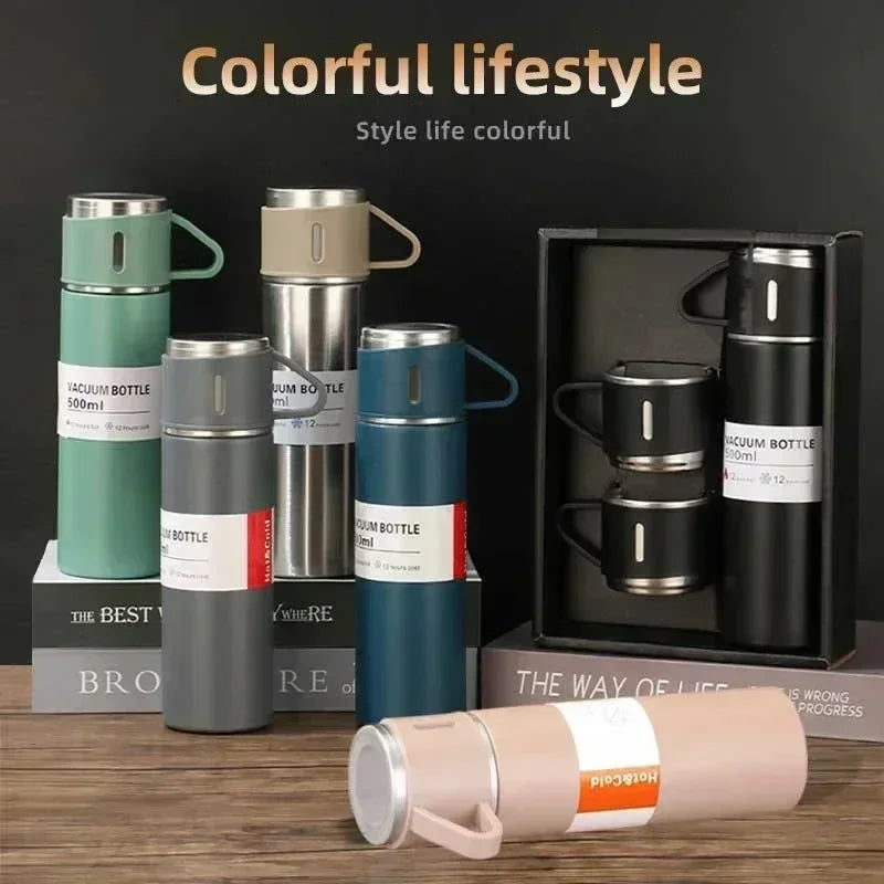 Stainless Steel Vacuum Insulated Bottle, Portable Bottle, Office Gift Set, Business Style Coffee Mug, Thermal Mug, 500ml, 304