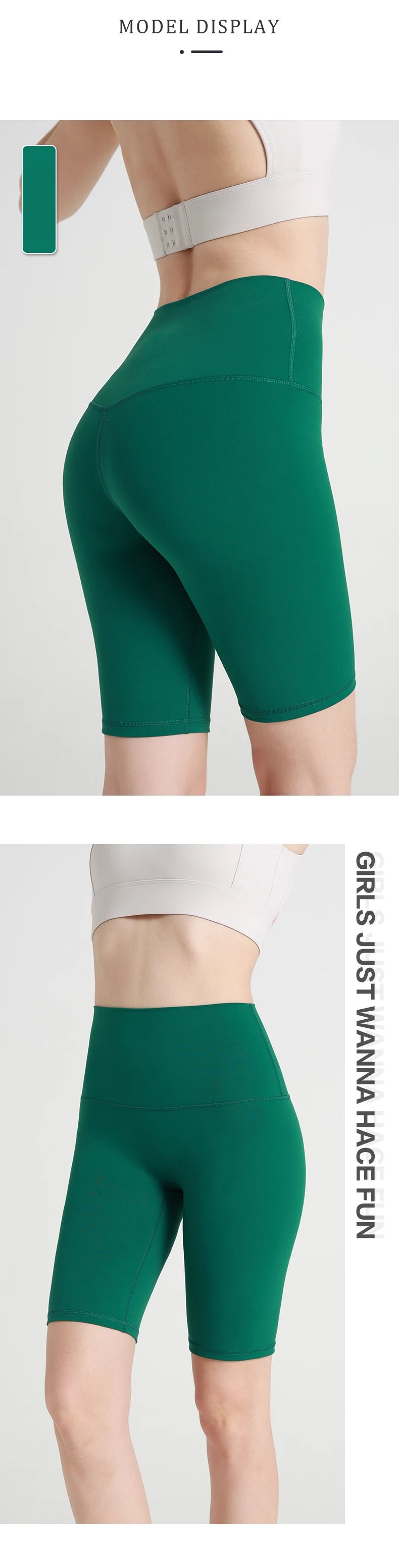 Summer new sans T line pure color yoga shorts Five-point Cycling Gym Run Sports Fitness Pants Tight Riding Shorts Women