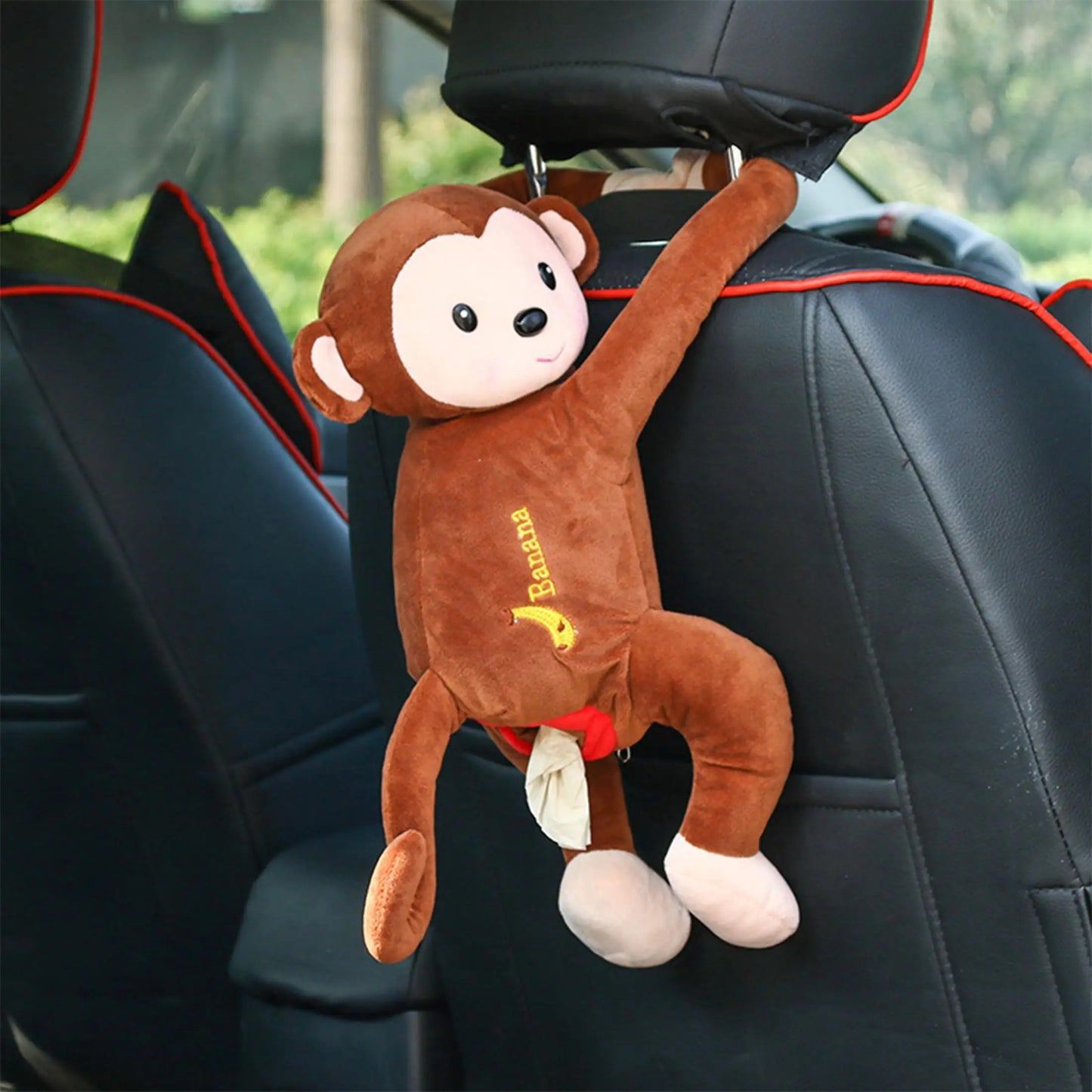 1PC Car Cute Monkey Hanging Tissue Box Car Paper Drawer Car Paper Drawer Car Paper Drawer