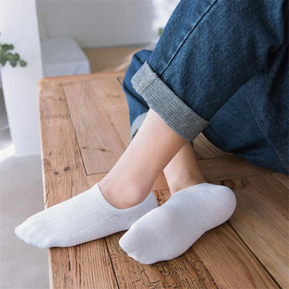 5 Pairs Twists Cotton Tube Socks for Men Short Boat Socks Invisible Summer Thin Versatile Anti Odor Calcetines 10 Pieces