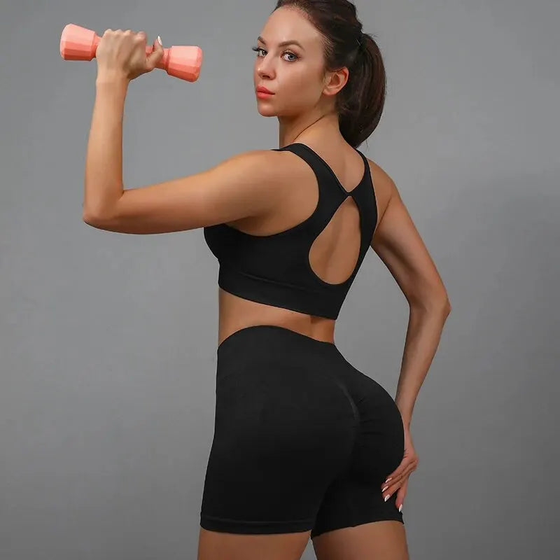 Women Yoga Shorts High Waist Butt Lifting Workout Fitness Tights Tummy Control Gym Running Stretched Pants Casual Sportswear