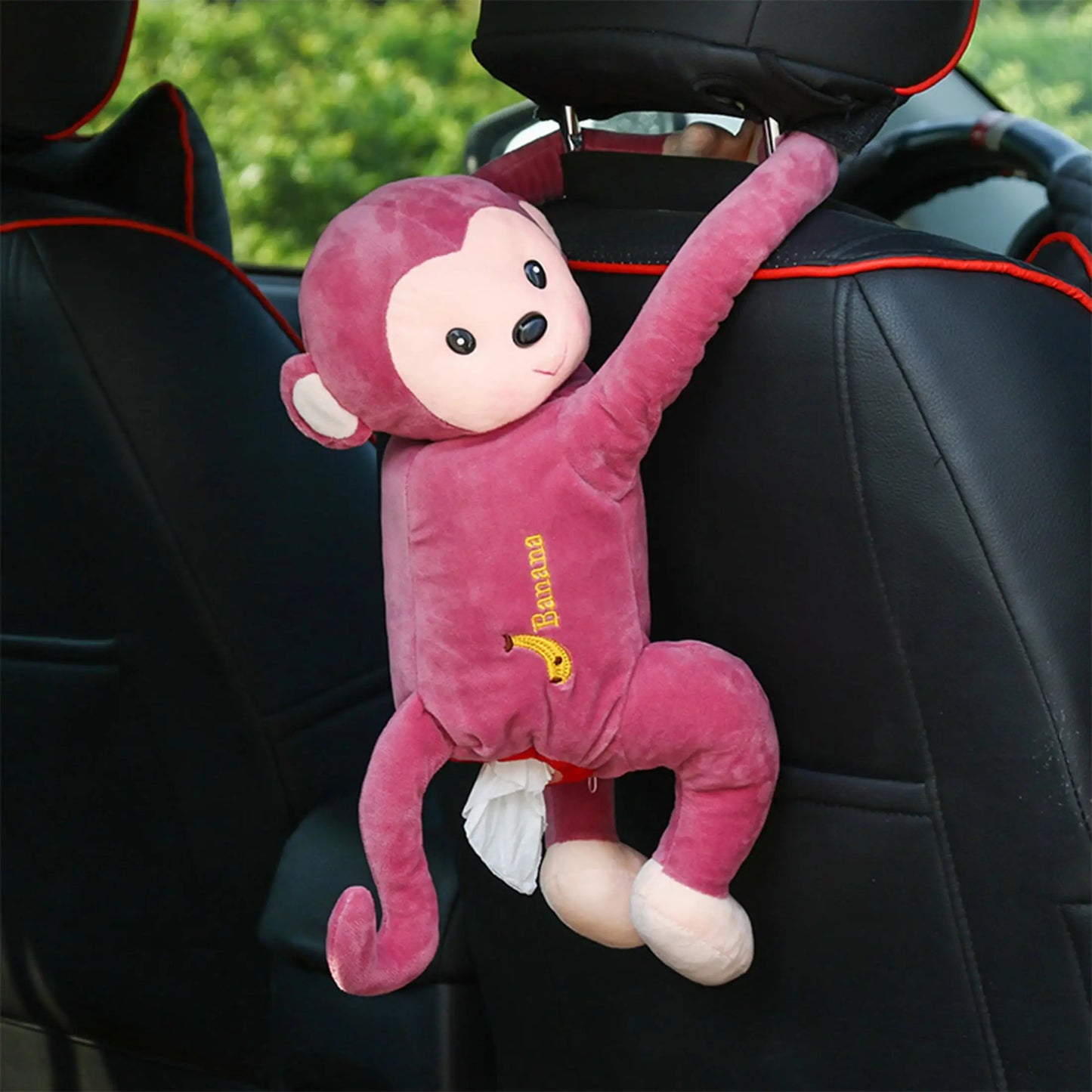 1PC Car Cute Monkey Hanging Tissue Box Car Paper Drawer Car Paper Drawer Car Paper Drawer