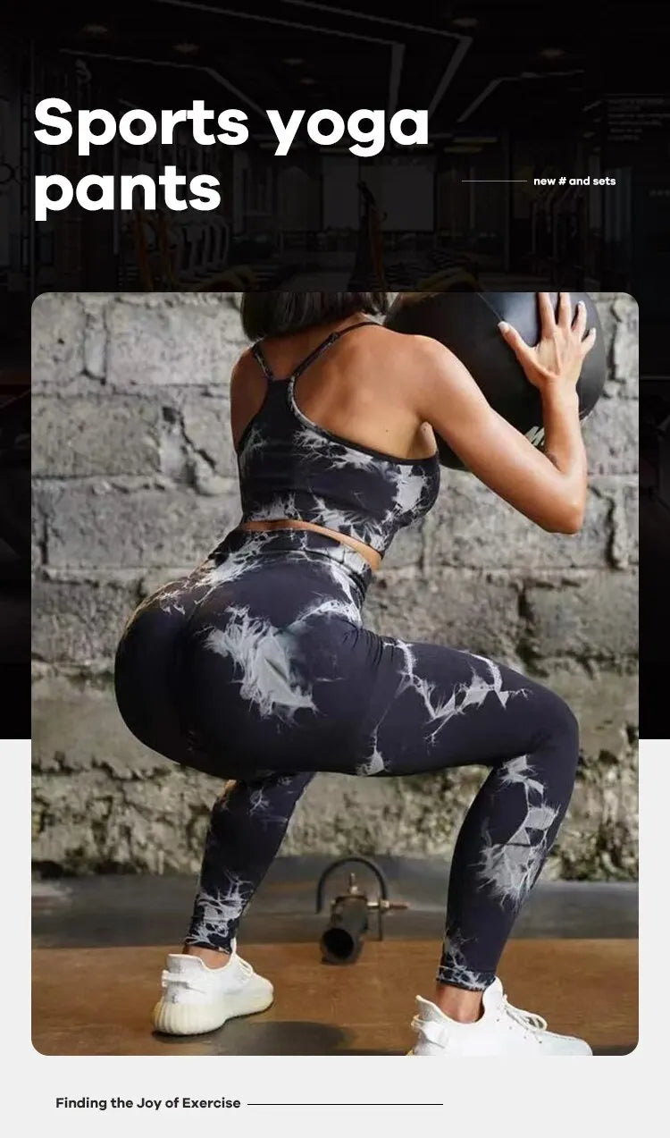 Tie Dye Seamless Leggings for Women High Waist Yoga Pants, Scrunch Butt Lifting Elastic Tights