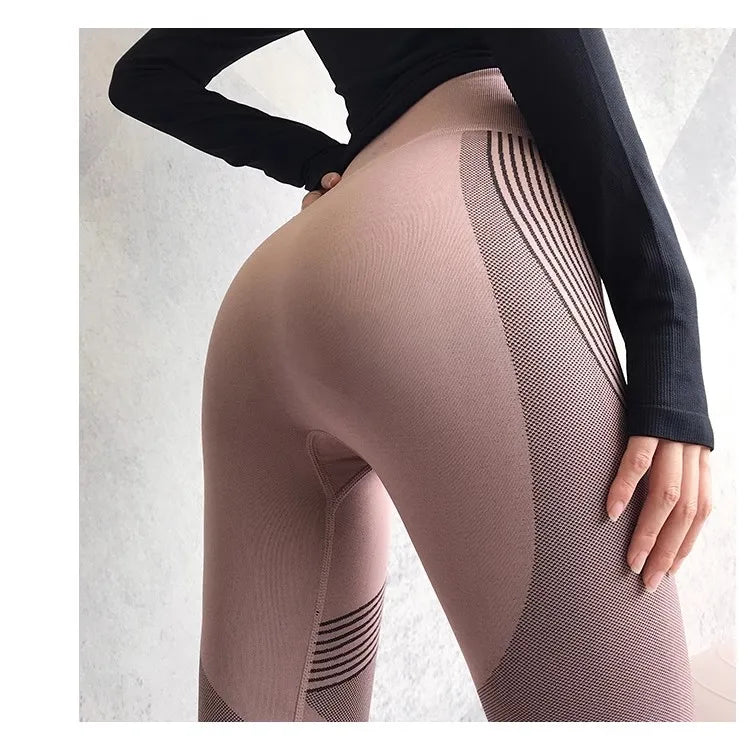 Fitness Pants Women Stretch Tight Peach Buttock Lifting Yoga Pants High Waist Belly Holding Quick Dry Running Sweat?pants Fitnes