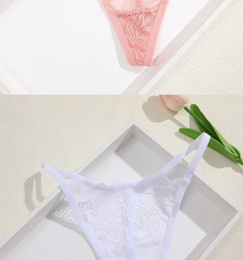 6Pcs/Set Lace Thong For Women Low Rise Soft Intimates Lingerie Sexy Lace Panties Color Ladies Comfortable Underpants Girls Panty