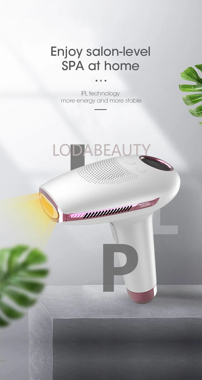 DEESS GP591 IPL Laser Hair Removal Device - Painless, Ice Cool, Unlimited Flashes for Face & Body At Home