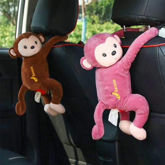 1PC Car Cute Monkey Hanging Tissue Box Car Paper Drawer Car Paper Drawer Car Paper Drawer