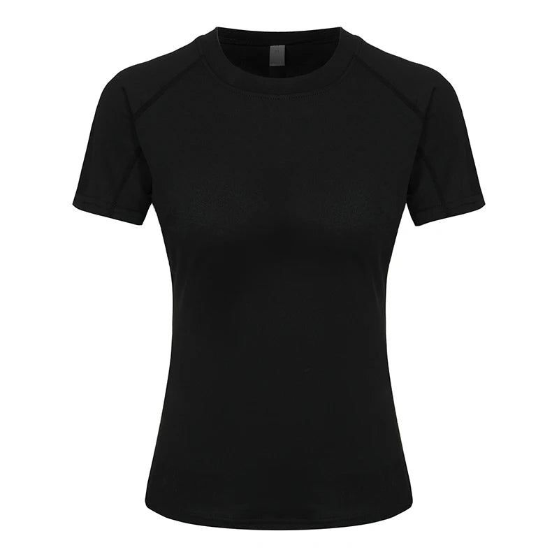 Women's Compression Shirt Short Sleeve Athletic Yoga Running T-Shirt Summer Gym Workout Quick Dry Stretchy Tees Tops Baselayer