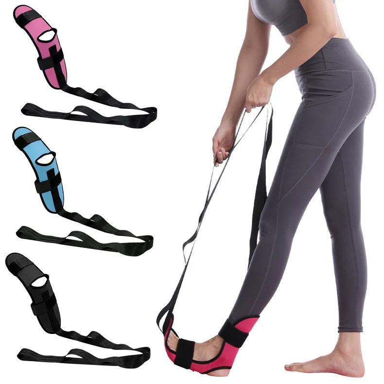 Fitness Open Back Muscle Relaxation Yoga Stretching Band Leg Stretcher Flexibility Strap For Rehabilitation Plantar Fasciitis