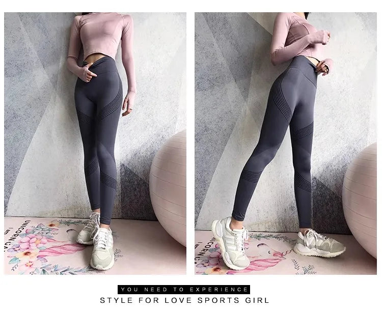 Fitness Pants Women Stretch Tight Peach Buttock Lifting Yoga Pants High Waist Belly Holding Quick Dry Running Sweat?pants Fitnes