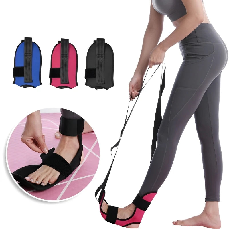 Fitness Open Back Muscle Relaxation Yoga Stretching Band Leg Stretcher Flexibility Strap For Rehabilitation Plantar Fasciitis