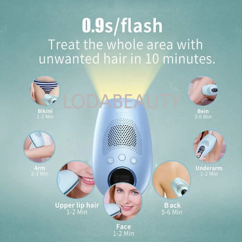 DEESS GP591 IPL Laser Hair Removal Device - Painless, Ice Cool, Unlimited Flashes for Face & Body At Home