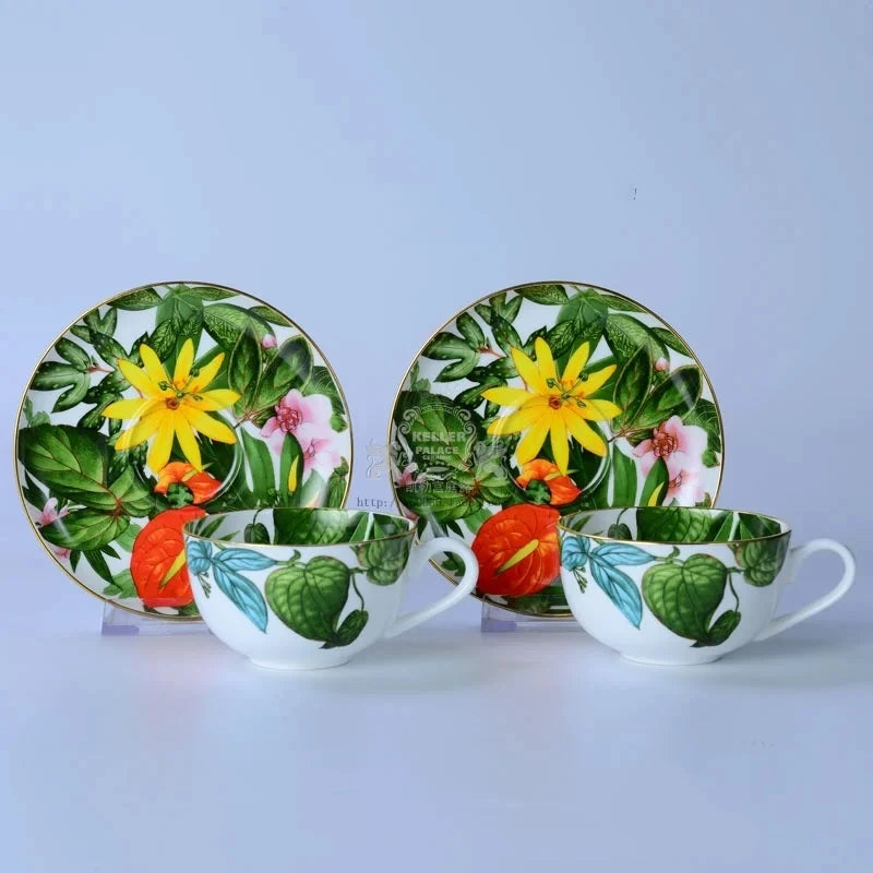 Single Green Leaf Tableware, Food Plates, Coffeeware, Teaware, Coffee Cup Saucers, Mug, Bowl, Dinner Plate, Tray, for Kitchen