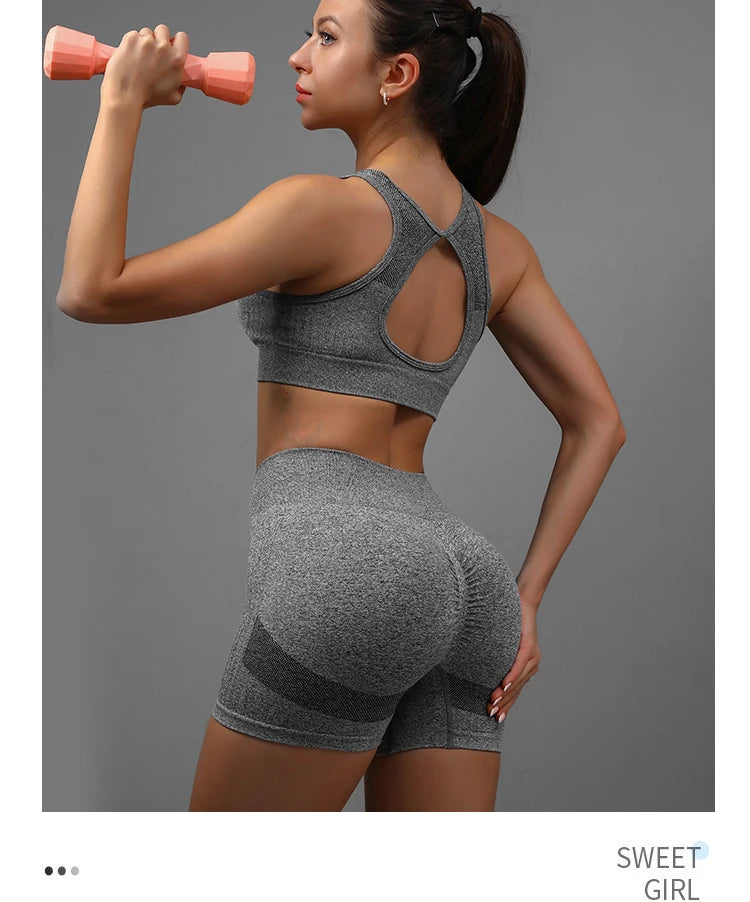 Women Yoga Shorts High Waist Butt Lifting Workout Fitness Tights Tummy Control Gym Running Stretched Pants Casual Sportswear