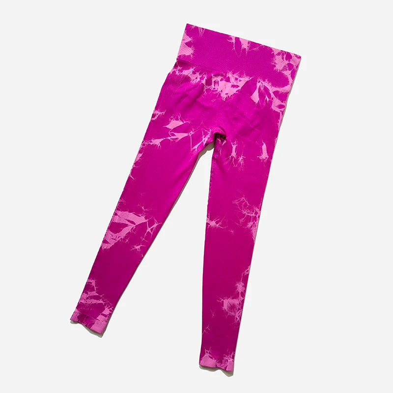 WAREBALL New Tie Dye Yoga Pants Gym Leggings Women Seamless High Waist Push Up Sport Tights Fitness Workout Leggins