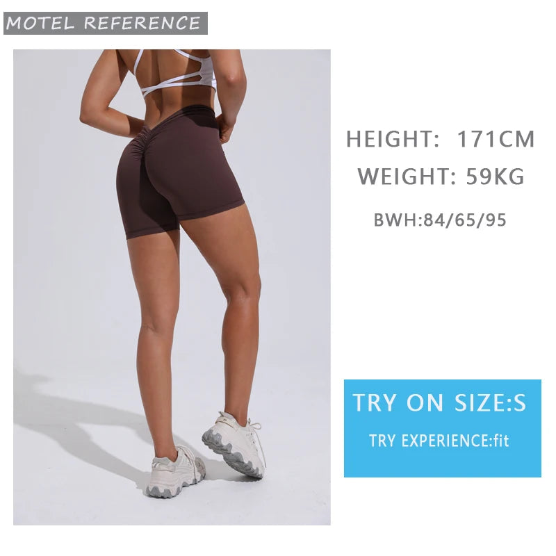 DIAS FIT JOY V-Back shorts High waisted hip lifting yoga shorts women's nylon tight fitting shorts training sports fitness pants