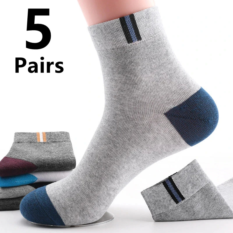 10 Pairs Breathable Cotton Sports Stockings Men Bamboo Fiber Autumn and Winter Men Socks Sweat Absorption Deodorant Business Sox