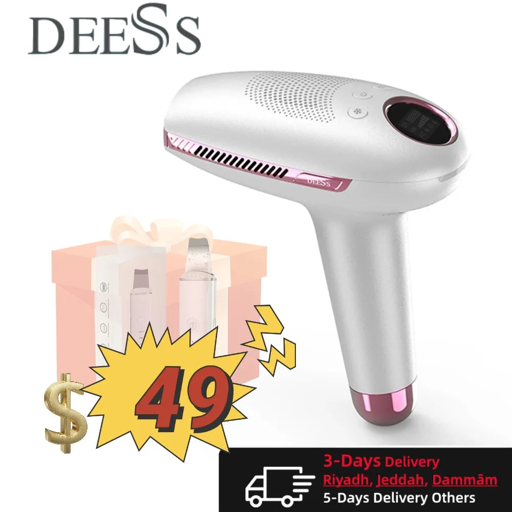 DEESS GP591 IPL Laser Hair Removal Device - Painless, Ice Cool, Unlimited Flashes for Face & Body At Home