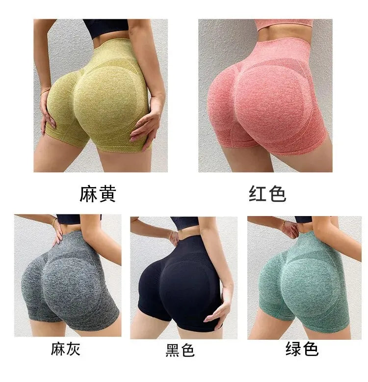 Yoga Shorts Cross-border Honey Buttocks Buttocks Sports High Waist Abdomen Stretch Tight-fitting Anti-glare Quick-drying Fitness