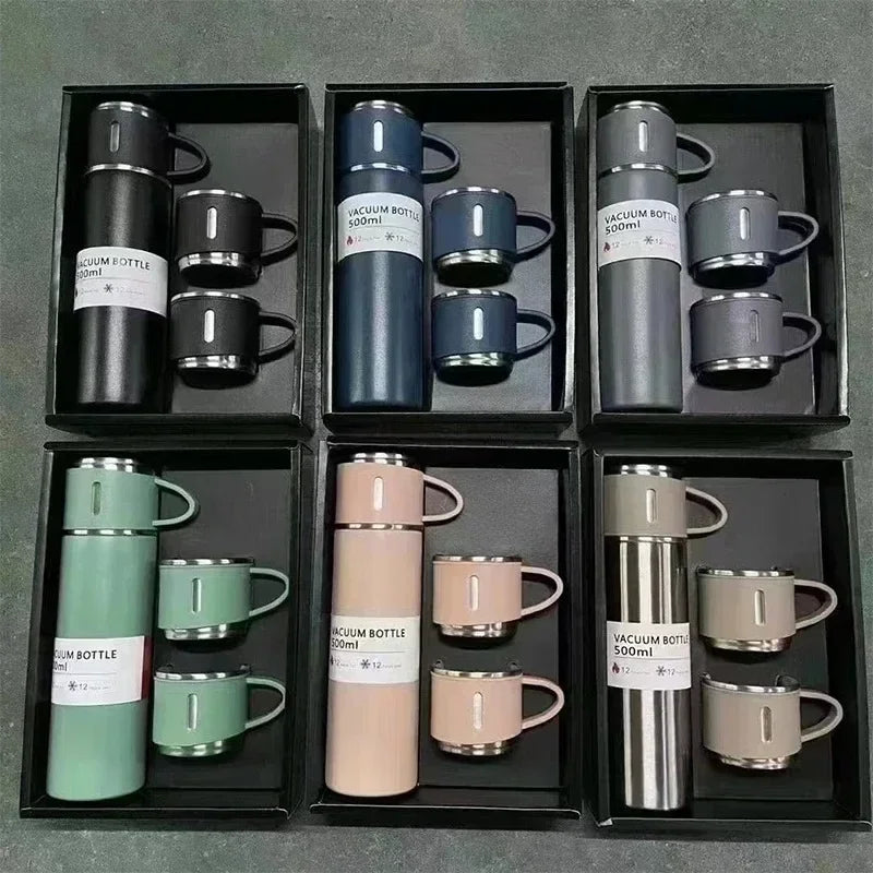 Stainless Steel Vacuum Insulated Bottle, Portable Bottle, Office Gift Set, Business Style Coffee Mug, Thermal Mug, 500ml, 304