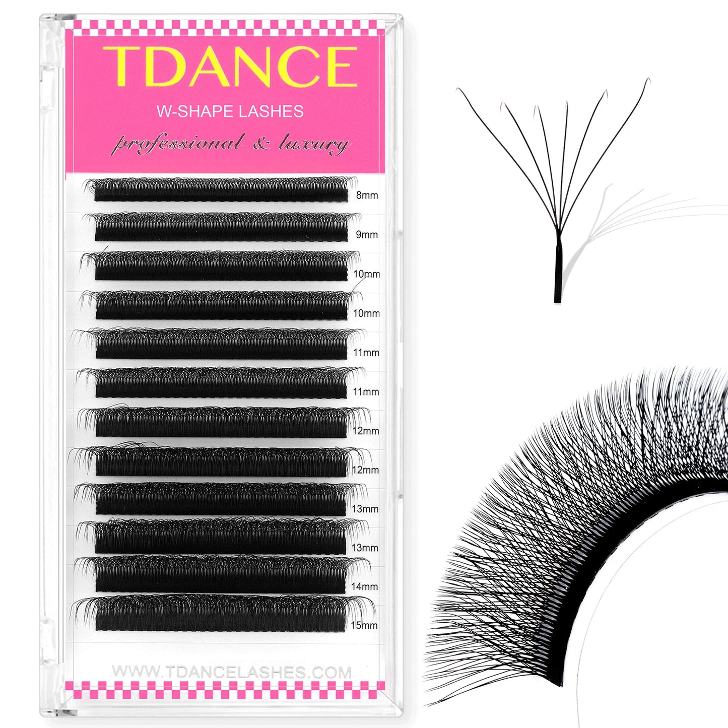 TDANCE 3D 4D 5D 6D Premade Fans Eyelash Extension W Style Faux Mink Natural Soft Bloom Lash Automatic Flowering Volume Eyelashes