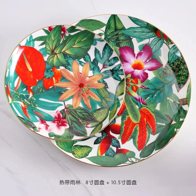 Single Green Leaf Tableware, Food Plates, Coffeeware, Teaware, Coffee Cup Saucers, Mug, Bowl, Dinner Plate, Tray, for Kitchen