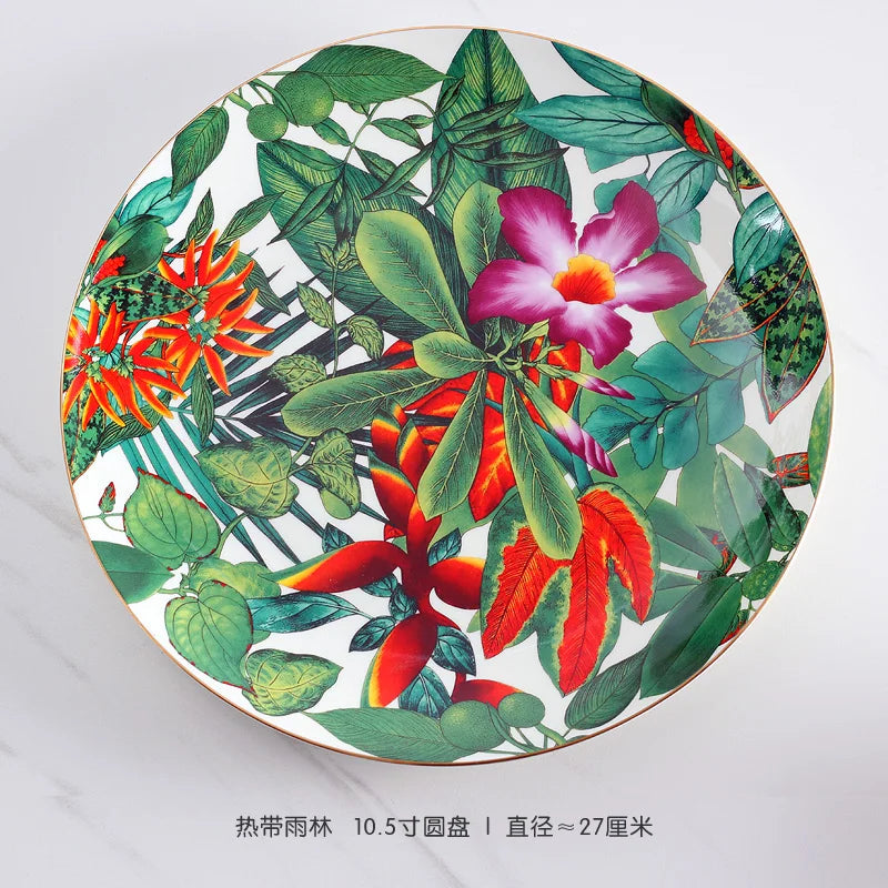 Single Green Leaf Tableware, Food Plates, Coffeeware, Teaware, Coffee Cup Saucers, Mug, Bowl, Dinner Plate, Tray, for Kitchen