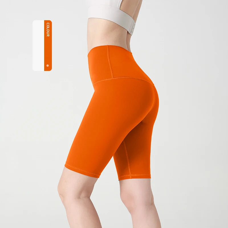 Summer new sans T line pure color yoga shorts Five-point Cycling Gym Run Sports Fitness Pants Tight Riding Shorts Women