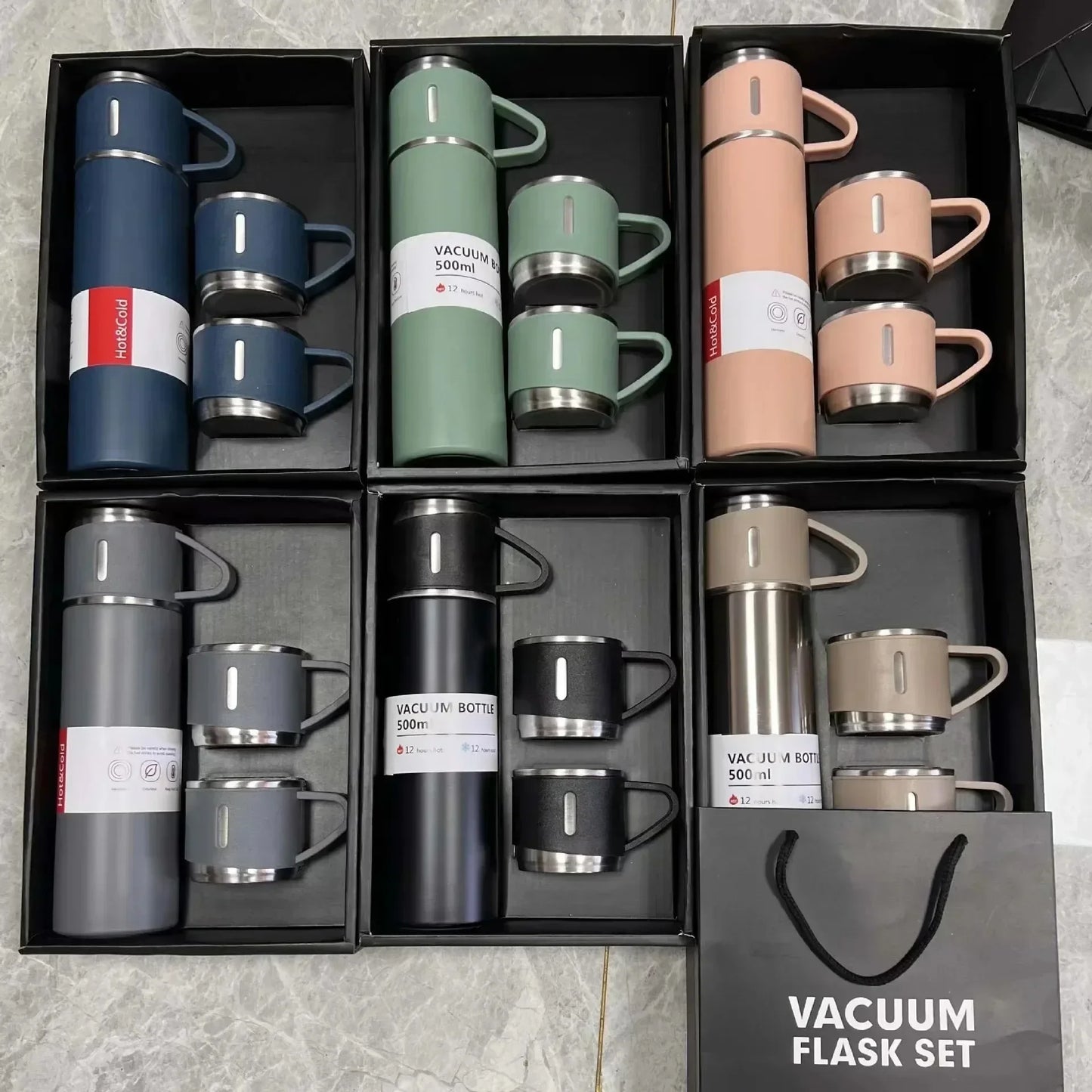 Stainless Steel Vacuum Insulated Bottle, Portable Bottle, Office Gift Set, Business Style Coffee Mug, Thermal Mug, 500ml, 304