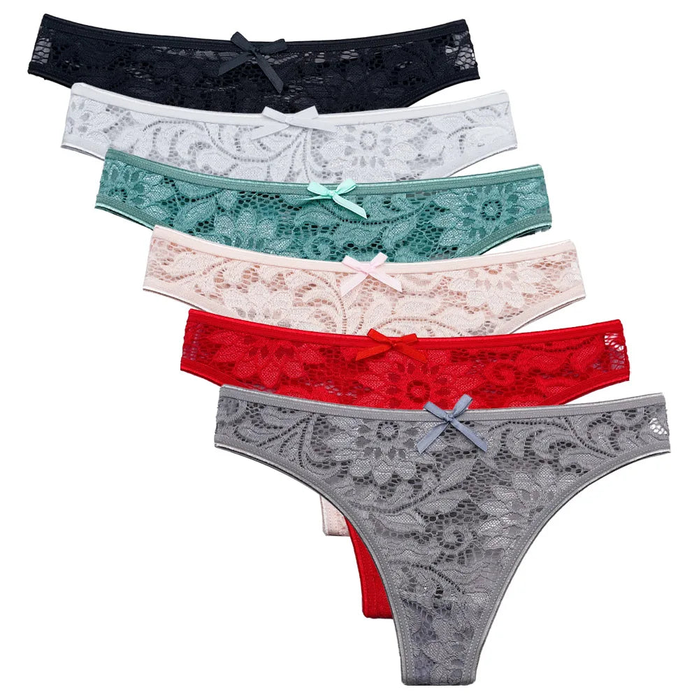 5 PCS/SET Sexy Women's Thongs Transparent Women Panties Underwear Solid G-String Female Underpants Intimates Lingerie