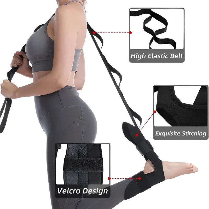 Fitness Open Back Muscle Relaxation Yoga Stretching Band Leg Stretcher Flexibility Strap For Rehabilitation Plantar Fasciitis