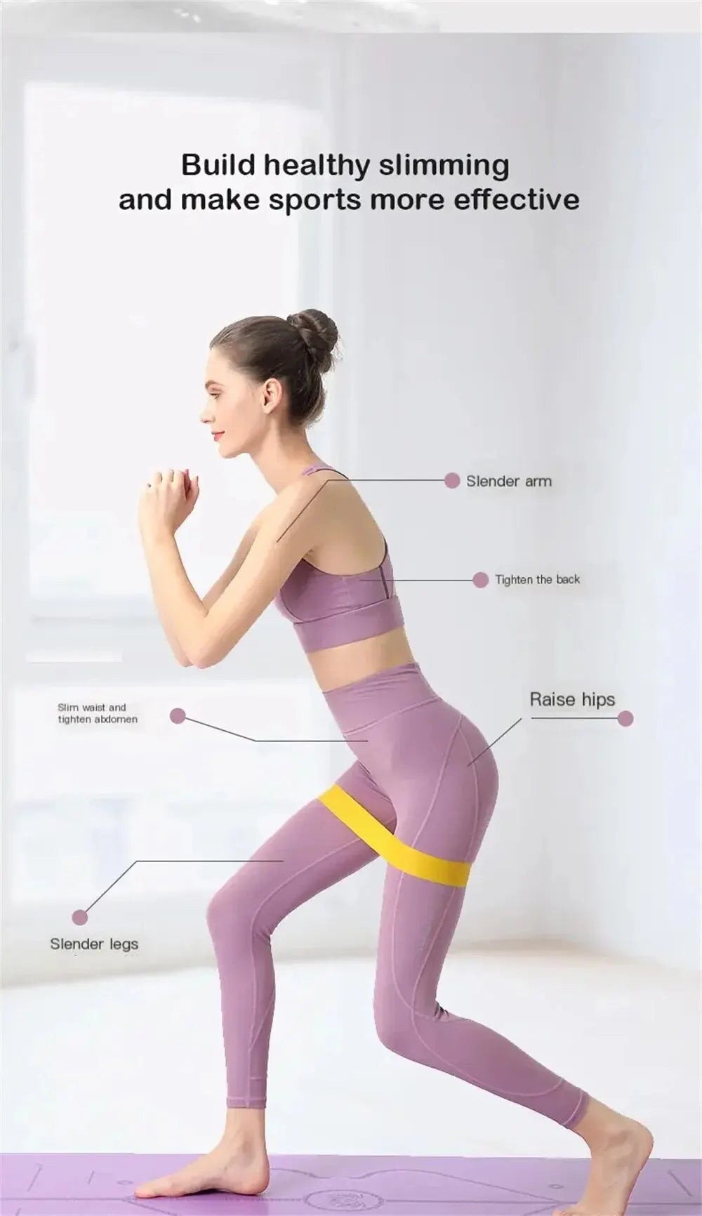 Elastic Belt For Yoga Tension, Resistance Belt, Squat Aid