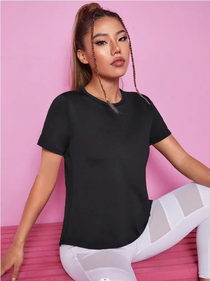 Women Seamless Yoga T-Shirt Female Fitness Crop Top Workout Gym Training Shirts Athletic Short Sleeve Yoga T-shirts Sportswear