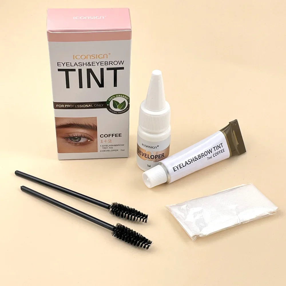 3Colors Eyelash Eyebrow Dye Tint Kit Fast Tint Brow Dye Gel Eyebrow Cream Brow Enhancers Henna Mascara Makeup Tool