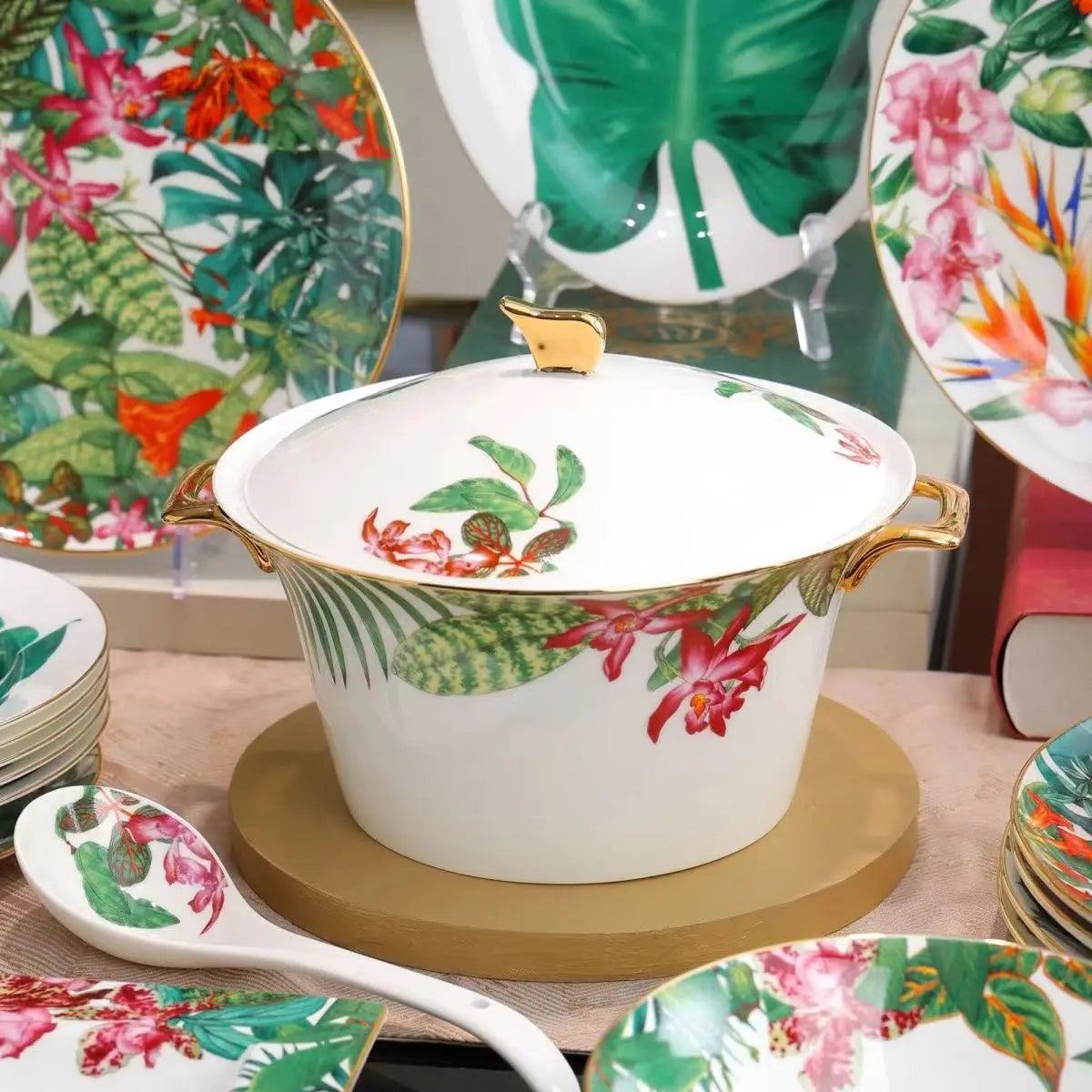 Single Green Leaf Tableware, Food Plates, Coffeeware, Teaware, Coffee Cup Saucers, Mug, Bowl, Dinner Plate, Tray, for Kitchen