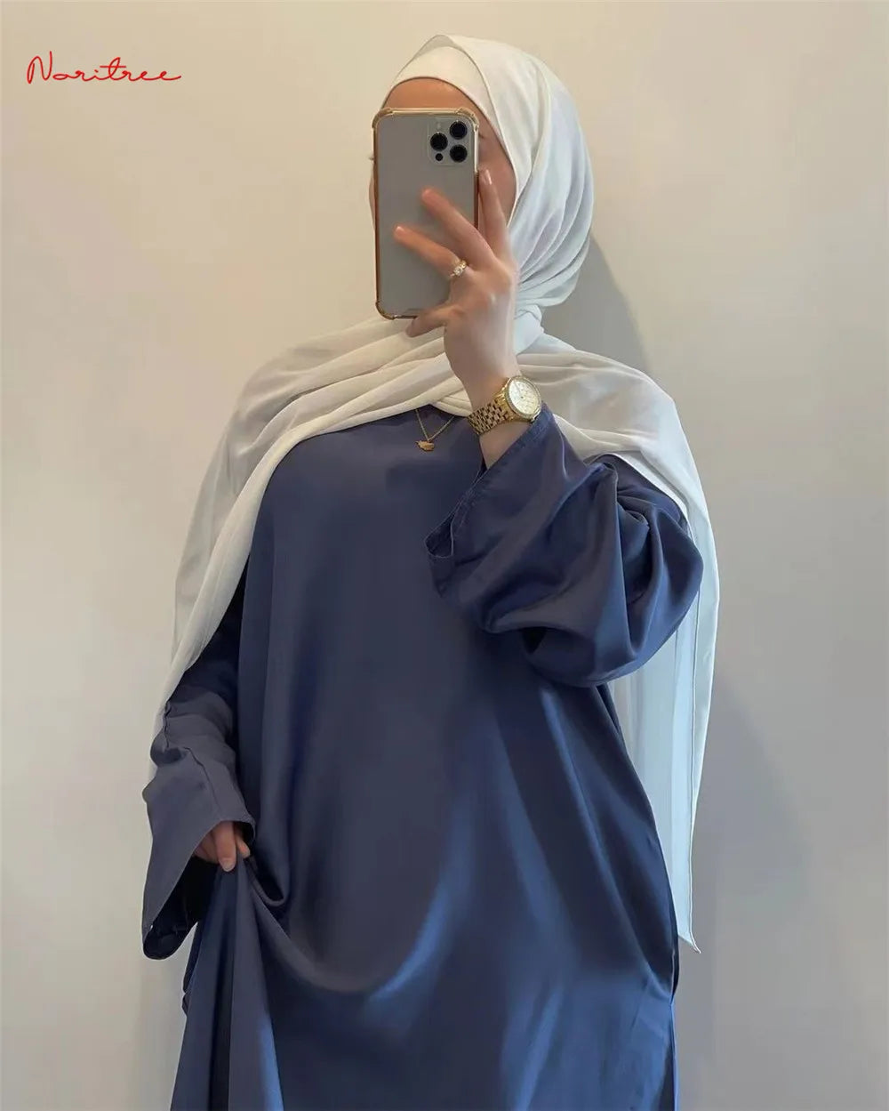 Fashion Satin Sliky Djellaba Muslim Dress Dubai Full Length Flare Sleeve Soft Shiny Abaya Dubai Turkey Muslim Islam Robe WY921