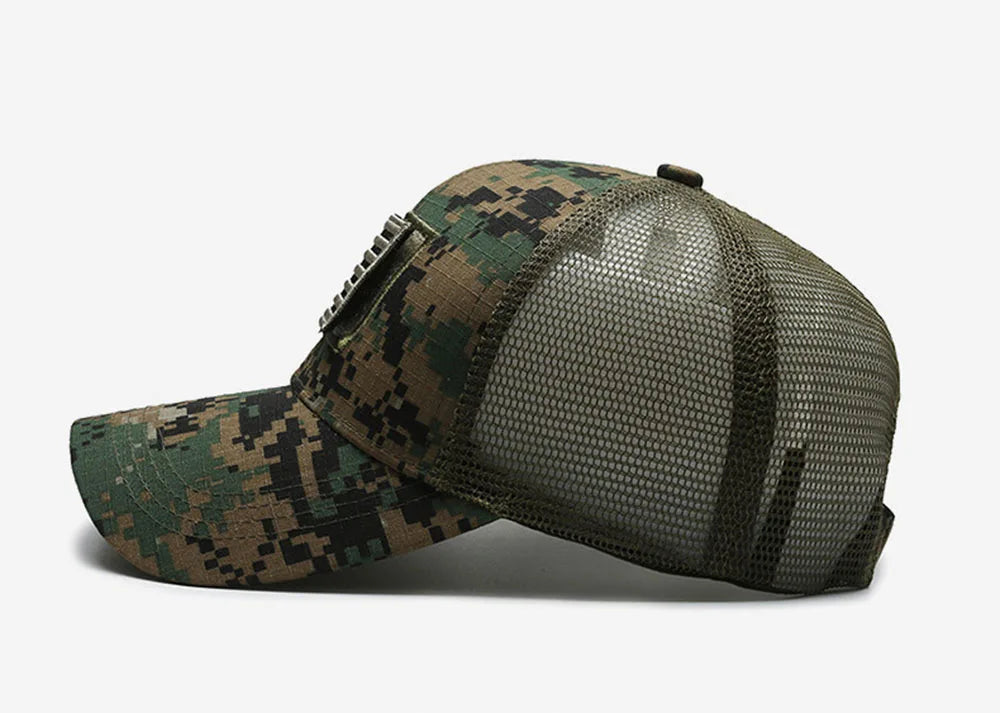 Men American Flag Camouflage Baseball Cap Male Outdoor Breathable Tactics Mountaineering Peaked Hat Adjustable Stylish Casquette