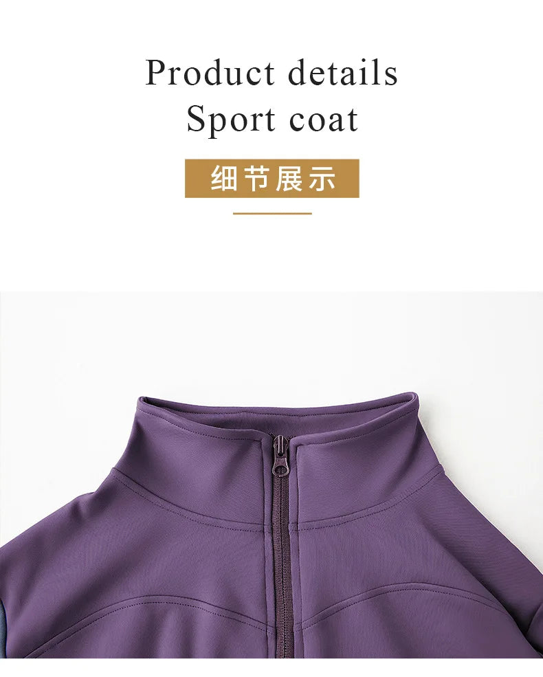 Long Sleeve Sports Jacket Women Zip Fitness Yoga Shirt Winter Warm Gym Top Activewear Running Coats Workout Clothes For Cycling