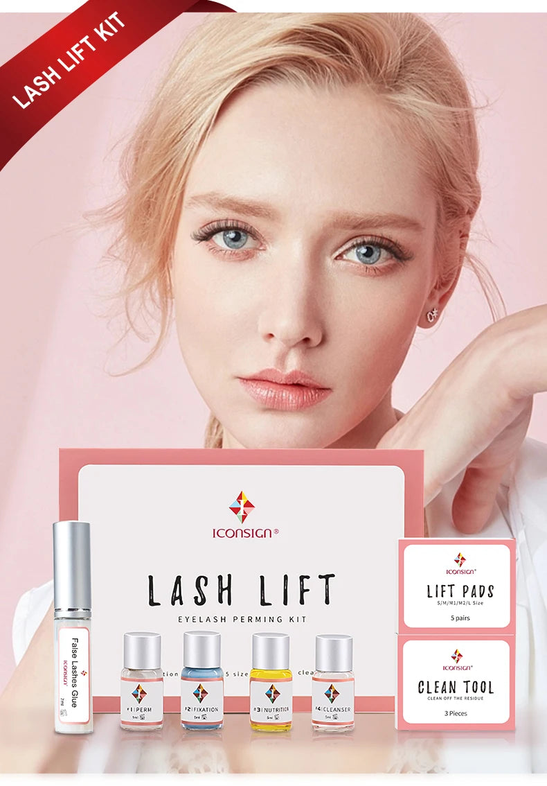 ICONSIGN Lash Lift Kit Keratin Eyelash Perm Set Lifting Eyelash Lasting Curled 6 to 8 Weeks Eyelash Makeup Salon Beauty