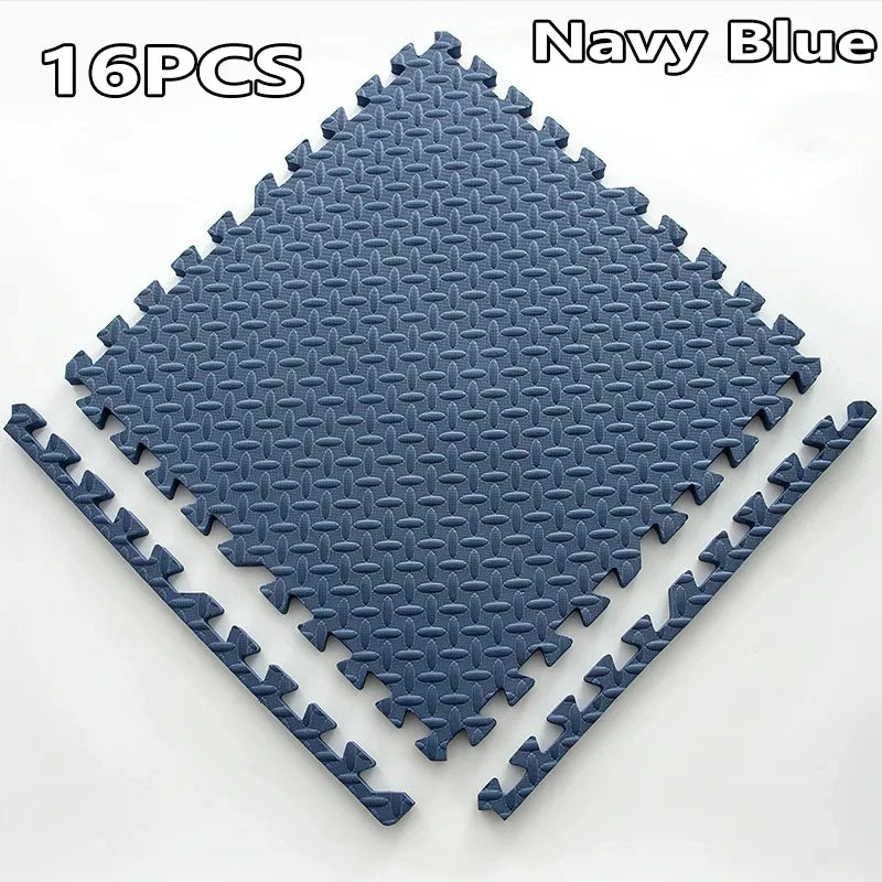 1-16PCS 30*30cm Sports Gym Protection EVA Leaf Grain Floor Mats Yoga Fitness Non-Slip Splicing Rugs Thicken Shock Room Workout